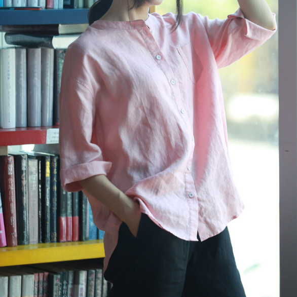 เสื้อคอจีนลินินแท้100%(A1823)