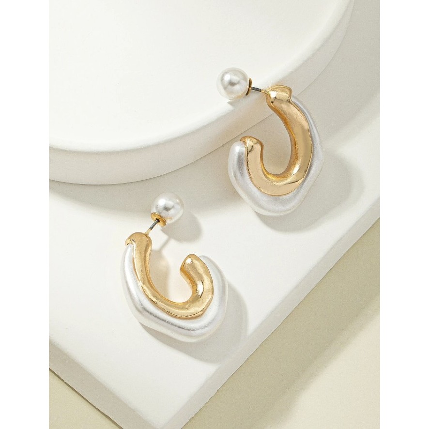 KYM.vibes - kinky pearl jacket earrings ต่างหูมุก ดีไซน์เก๋ ใส่ได้ 2 แบบ