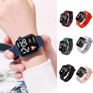 นาฬิกาข้อมืออิเล็กทรอนิกส์ หน้าจอ LED ดีไซน์เรียบหรู สไตล์เกาหลี ทรงสี่เหลี่ยม เหมาะสำหรับนักเรียน และผู้ใช้ทุกเพศทุกวัย