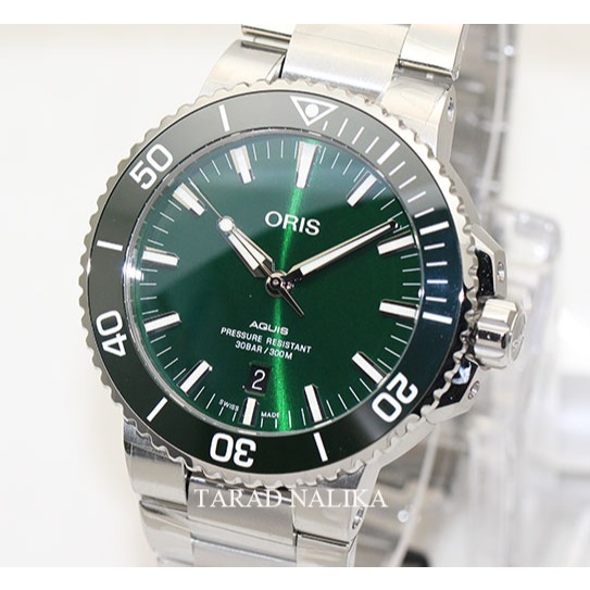 นาฬิกา Oris Aquis Date 73377304157 Green dial (ของแท้ รับประกันศูนย์)