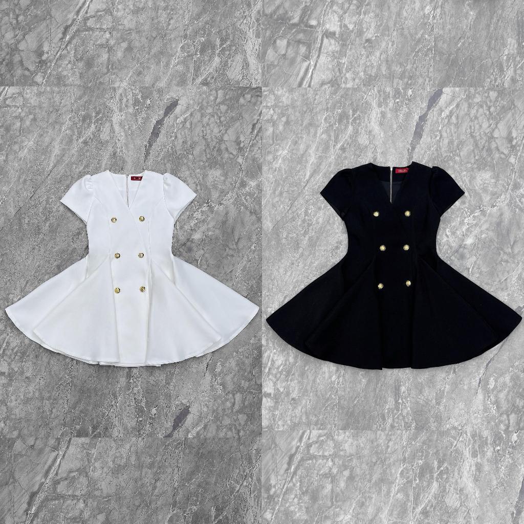 K574 BELLITA BRAND มินิเดรสผ้าสูทแต่งกระดุมทองสุดจึ้ง ใส่ทำงาน ออกงาน เที่ยวคาเฟ่