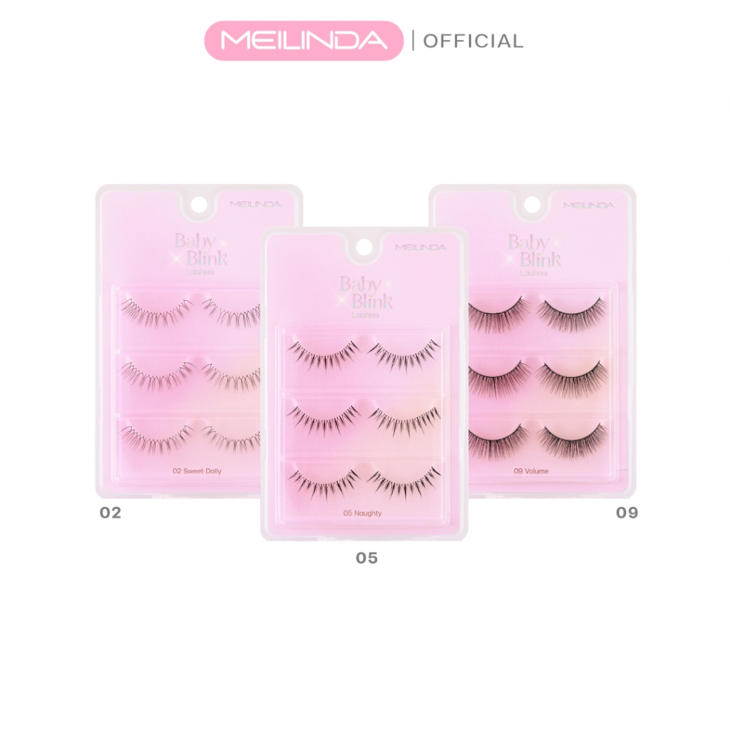 MEILINDA BABY BLINK LASHES (ขนตาแบบ 3 คู่)(MC9139)