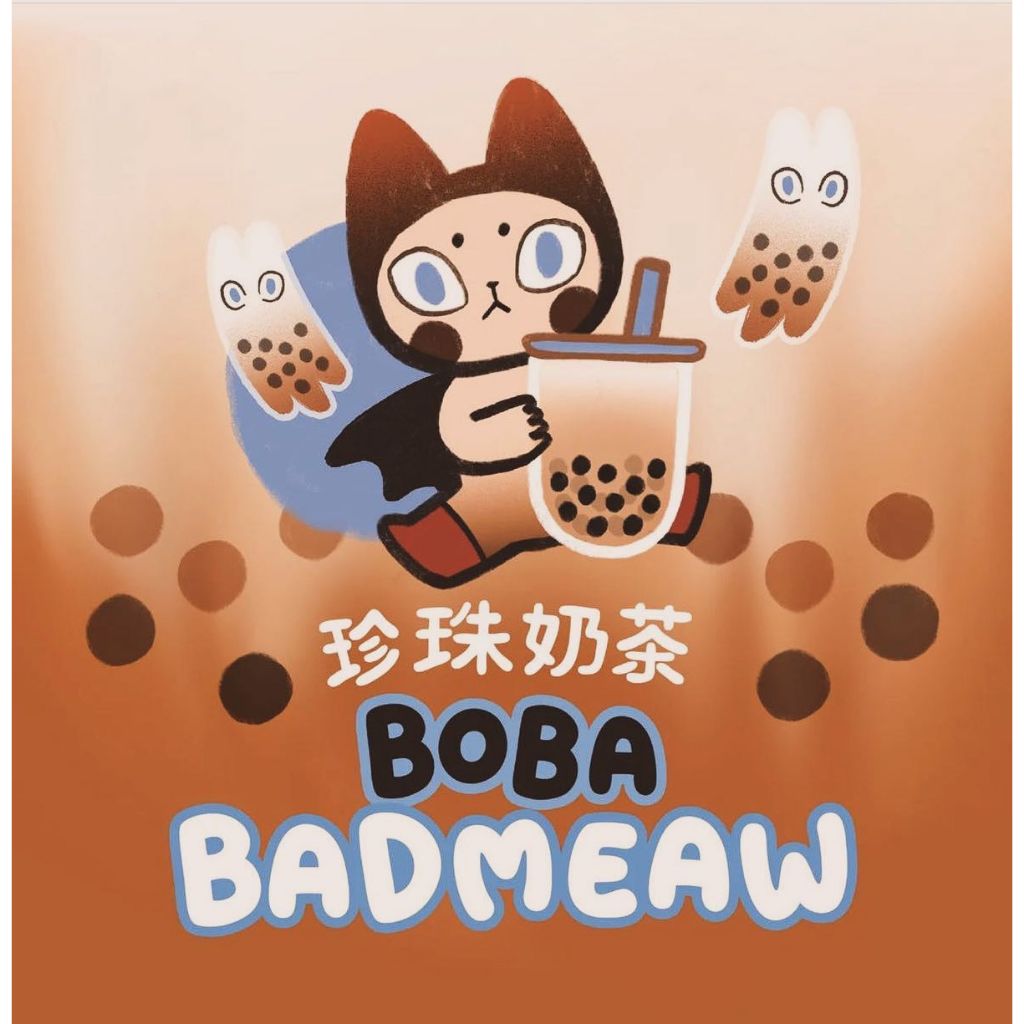 BOBA BADMEAW XL  BY MUEANFUN SAPANAKE แบดเหมียวชานมไข่มุกตัวใหญ่ ของใหม่ มือหนึ่ง ยังไม่แกะ พร้อมส่ง