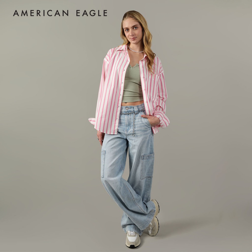 American Eagle Perfect Button-Up Shirt เสื้อเชิ้ต ผู้หญิง (EWSB 035-5510-639)
