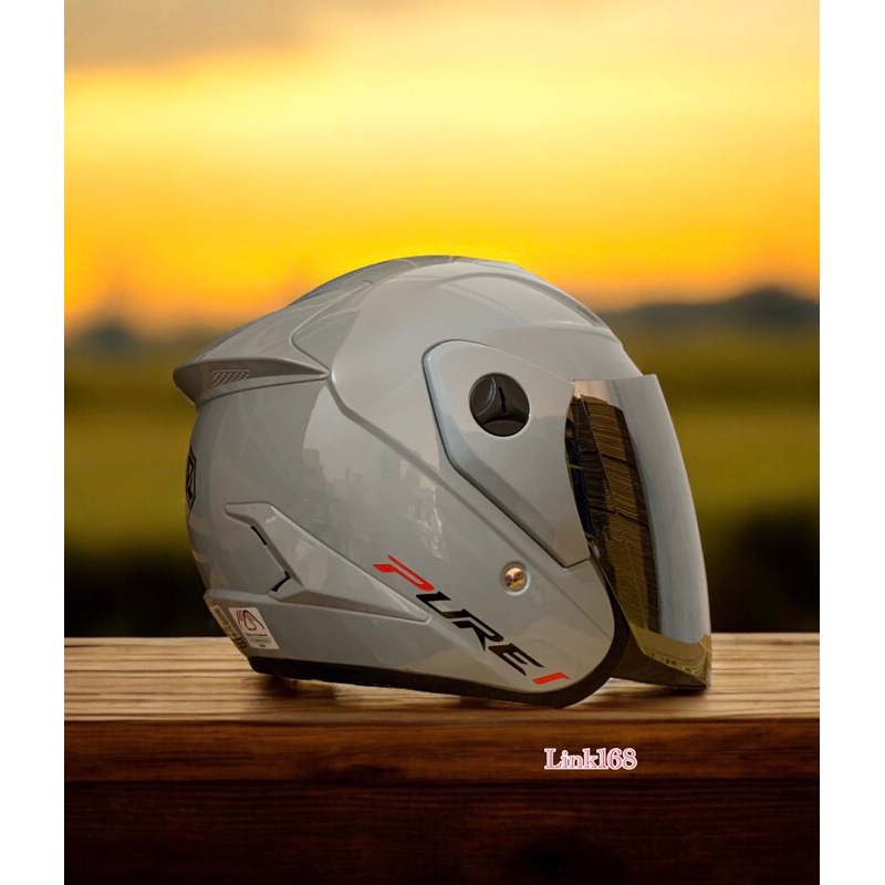หมวกกันน็อคINDEX PURE สีเทาแลมโบ Lambo Grey แผ่นหน้าปรอทเข้ม รุ่นพิเศษ