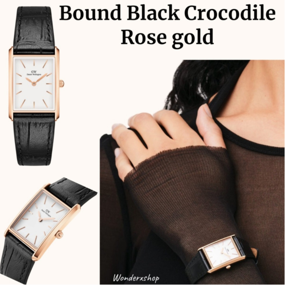 ใหม่พร้อมส่ง⚡️ของแท้จากช้อปญี่ปุ่น💯 นาฬิกาDW Bound Black Crocodile