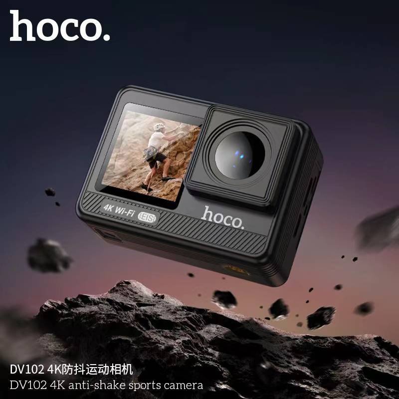 [ประกัน 1 ปี] Hoco DV102 กล้องแอคชั่น หน้าจอคู่ ชัดระดับ 4K 2160P / 60fps EIS มีระบบกันสั่น WiFi