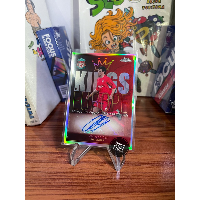 Liverpool การ์ดลายเซ็นยอห์น อาร์เน รีเซ.(John Arne Riise.) Kings Of Europe.