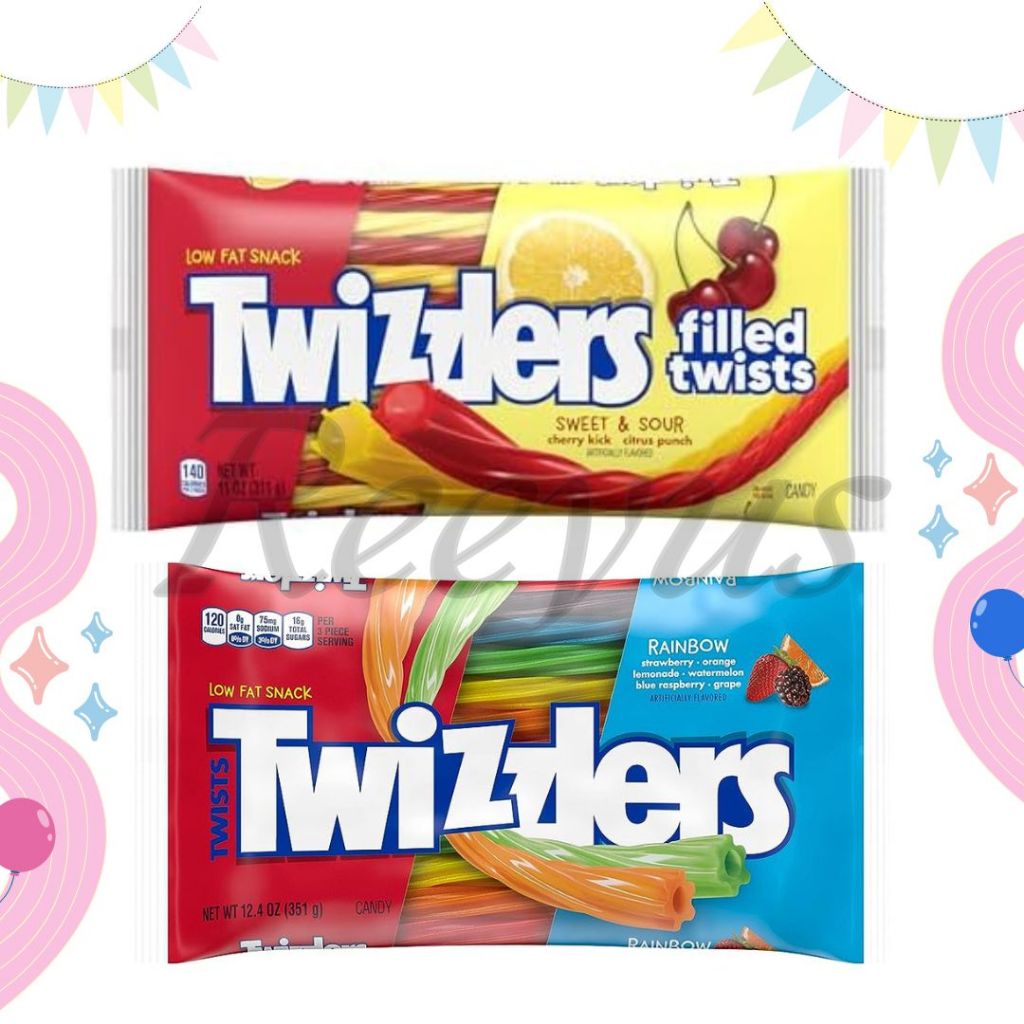 Twists Twizzlers Candy ลูกอมเยลลี่รสผลไม้ มี 2 รส นำเข้าจากสหรัฐอเมริกา
