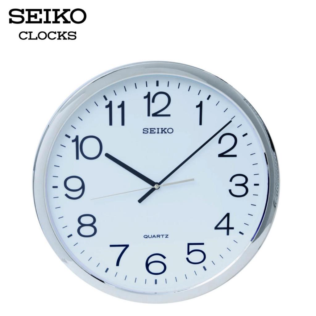 SEIKO CLOCKS นาฬิกาแขวน รุ่น PQA041S ขนาด 15.7 นิ้ว เดินเรียบ สีเงิน