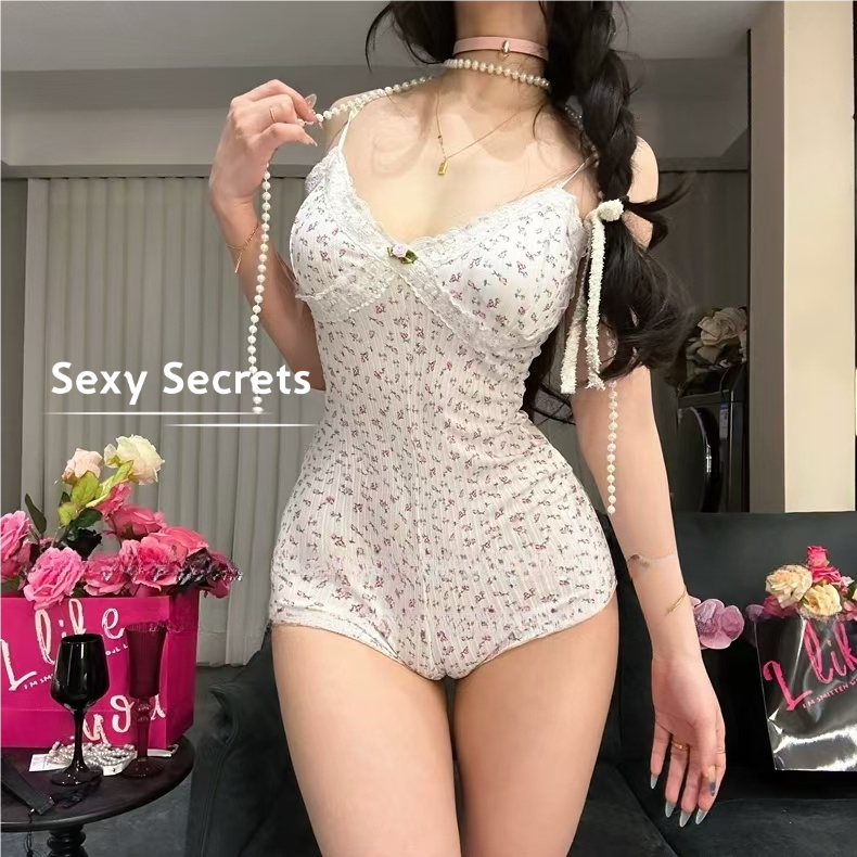 Sexy secrets⚜️⚜️จั้มสูทลายดอกสุดเซ็กซี่ ชุดนอนลูกไม้🏵️🏵️ลายเกสรตัวผู้ ระบายอากาศได้ดีและสะดวกสบาย ราคาถูก H9310