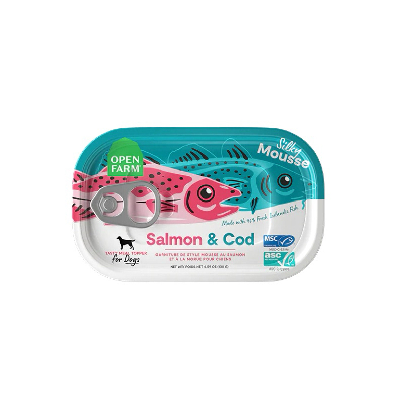 อาหารเปียกสุนัข Open Farm Meal Topper สูตร Salmon & Cod ขนาด 130 กรัม
