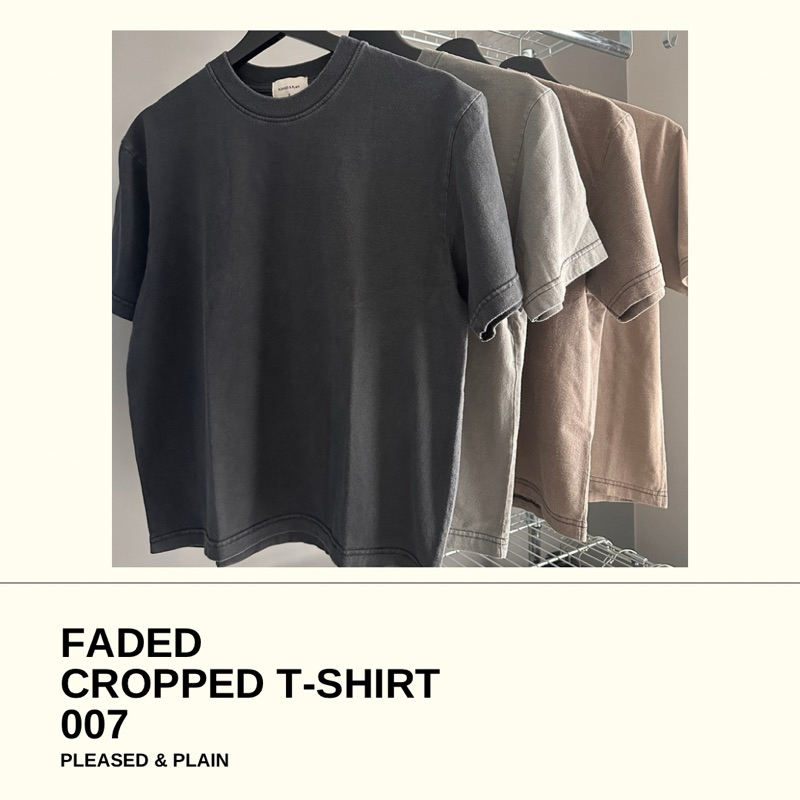 007 [Fade Cropped T-Shirt] เสื้อยืดครอปฟอกเฟด ผ้าคอตตอน ผ้านุ่ม พรีเมี่ยม