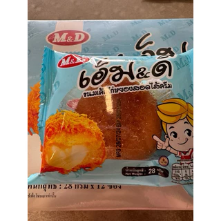 [ กล่อง ] 🥯 M & D 🥯 ขนมเค้กไก่หยองสอดไส้ครีม 1 กล่องมี 12 ชิ้น เอ็มแอนด์ดี ขนมเค้กไส้ครีมไก่หยอง m&d ขนม ไก่หยอง