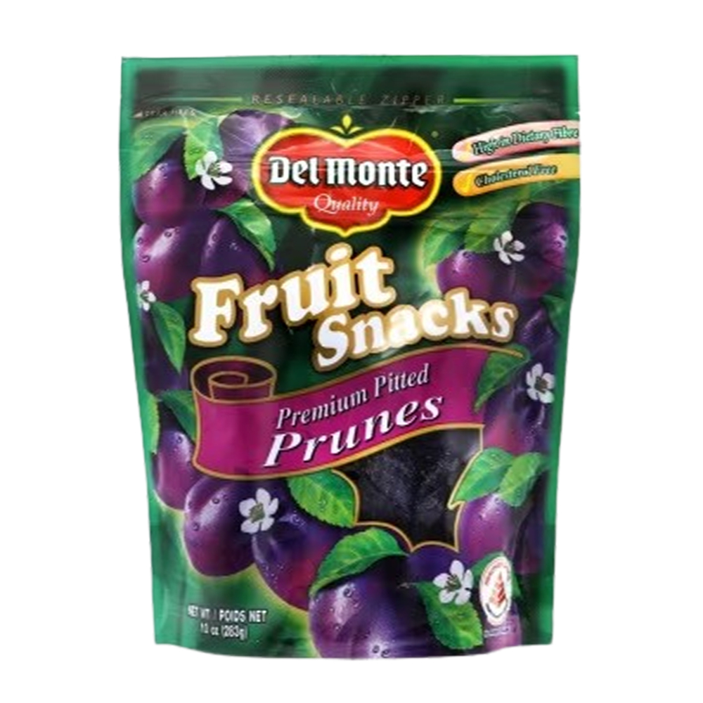 Del Monte Fruit Snacks Premium Pitted Prunes Dried Prunes ลูกพรุนอบแห้ง นำเข้าจากแคลิฟอเนีย 284g.