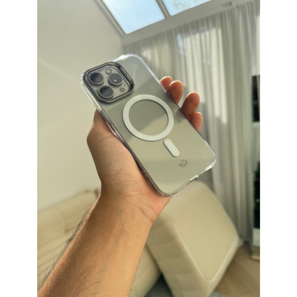 (รุ่นกันรอยขีดข่วน) แบบแม่เหล็ก เคส Whale Indeed รุ่นกระจกใส Titanium Crystal - X   รุ่น Premium สูง