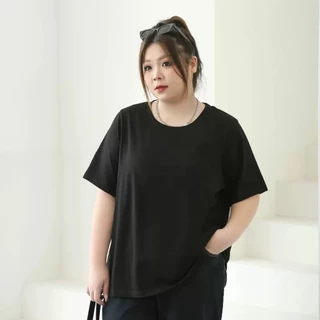 TeddyTee🎀สำหรับสาวอวบ เสื้อยืด พลัสไซส์ เปล่า oversize คอกลมแขนสั้น cotton💯 ผ้าใส่สบาย แท้เย็นนิ่มๆ สีพื้น S-4XL