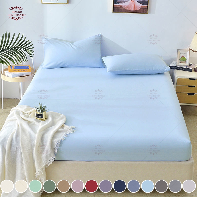 ผ้าปูที่นอน ชุดผ้าปูที่นอนสีพื้น 6ฟุต/5ฟุต/3.5ฟุต/3ฟุต ผ้าปูที่นอนกันไรฝุ่น ผ้าคลุมเตียงหนา 10 นิ้ว 