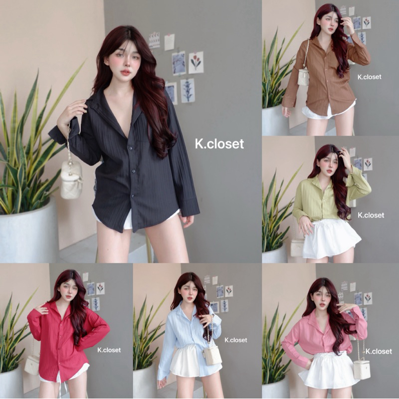 เสื้อเชิ้ตแขนยาว ผ้าดอบบี้ มีให้เลือก6 สีเลย ค้าา