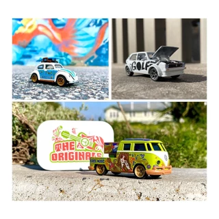 โมเดลรถเหล็ก majorette ชุด VOLKSWAGEN (รถ+กล่องเหล็ก) ลิขสิทธิ์แท้ เปิด-ปิดประตูได้ สเกล1/64 รถของเล่น ของสะสม MJ55005
