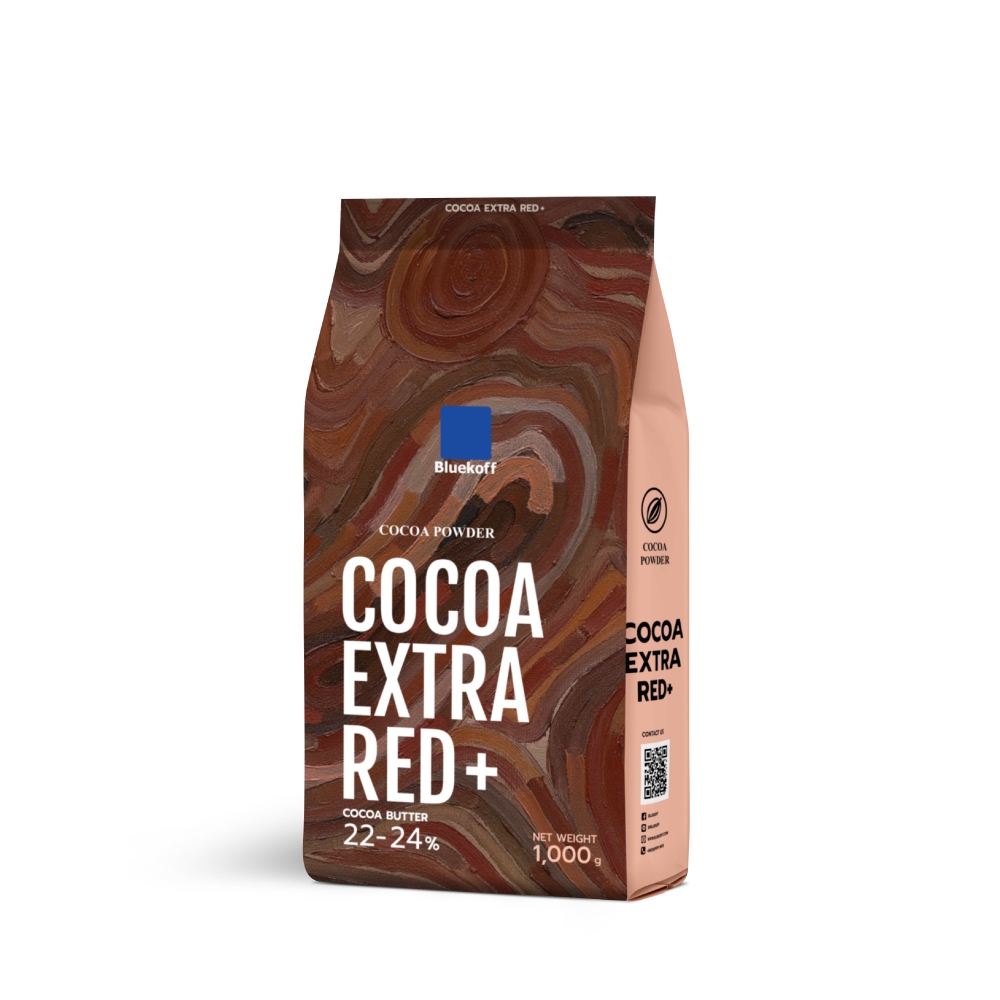 Bluekoff ผงโกโก้ เกรดพรีเมี่ยม นำเข้าจากฝรั่งเศส Cocoa Extra Red Plus+ (1ถุง บรรจุ 1,000 กรัม)