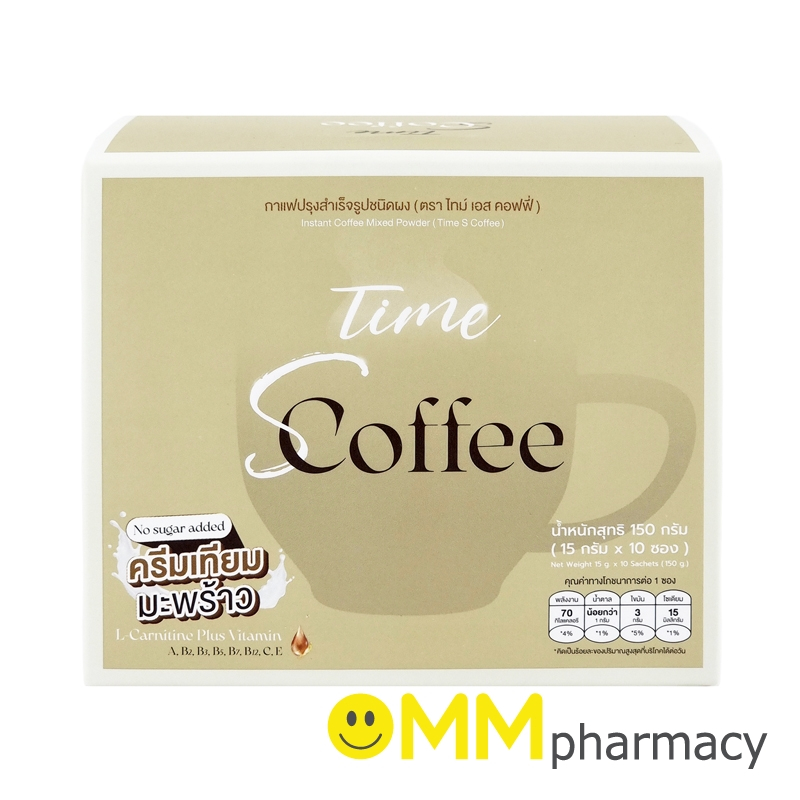 TIME S COFFEE 15G.10ซอง/กล่อง EXP. 7/2026