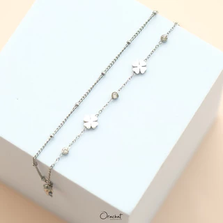 Orachat | Lucky clover 14k bracelet. (สร้อยข้อมือตัวเรือนสแตนเลส)