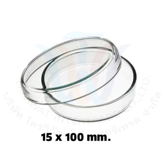 Triviwat จานเพาะเชื้อแบบแก้ว(โบโร 3.3)พร้อมฝาปิด plate(Petri Dish) ช่องเดียว ตัวเลือก 6cm,7.5cm,9cm,10cm,แท่งแก้วคนสาร6"