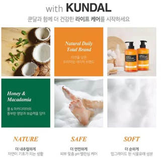 KUNDAL HONEY&MACADAMIA แชมพูทรีมเมนท์ครีมอาบน้ำครีมทาผิวScrub Serumผลิตภัณฑ์บำรุงผิว,เส้นผมจากเกาหลี