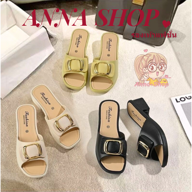 Anna shop รองเท้ามาใหม่ เวอร์ชั่นเกาหลี ใส่แล้วดูขาเรียว แต่งด้วยหัวเข็ดขัดเพิ่มความเก๋ไก๋ พร้อมส่ง T294