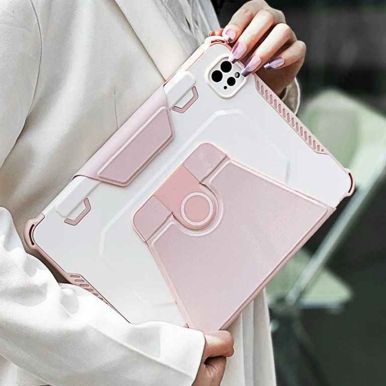 【case】360 เคสไอแพดหมุนได้ตั้งได้ กันกระแทกชมพู เคสกันกระแทก mini1/2/3/4/5 gen5 9'7 gen9 10'2 air5 10'9 air6 13'0 Air gen