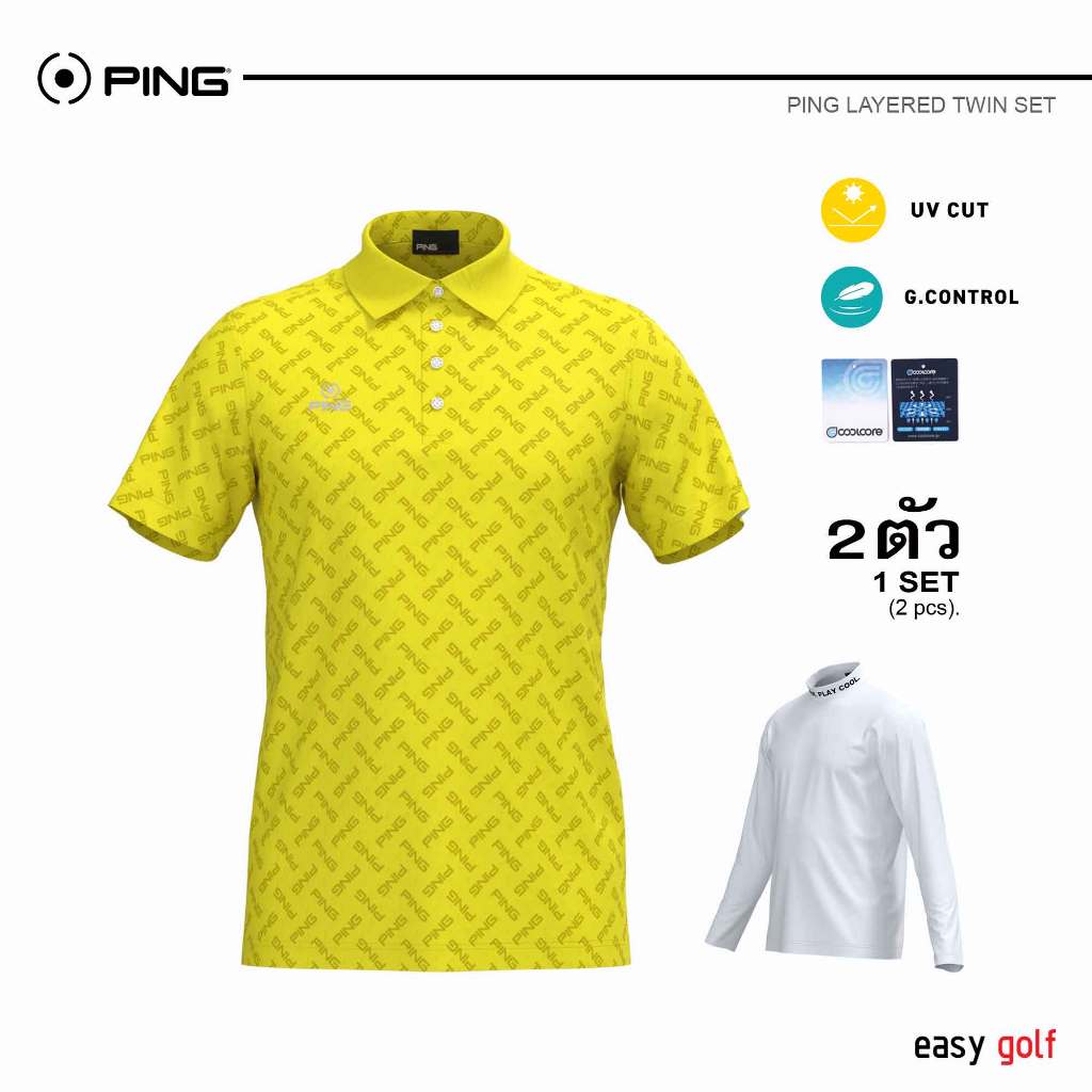PING LAYERED TWIN SET POLO SHIRT PING MEN'S POLO เสื้อกีฬากอล์ฟผู้ชาย 621-4160279