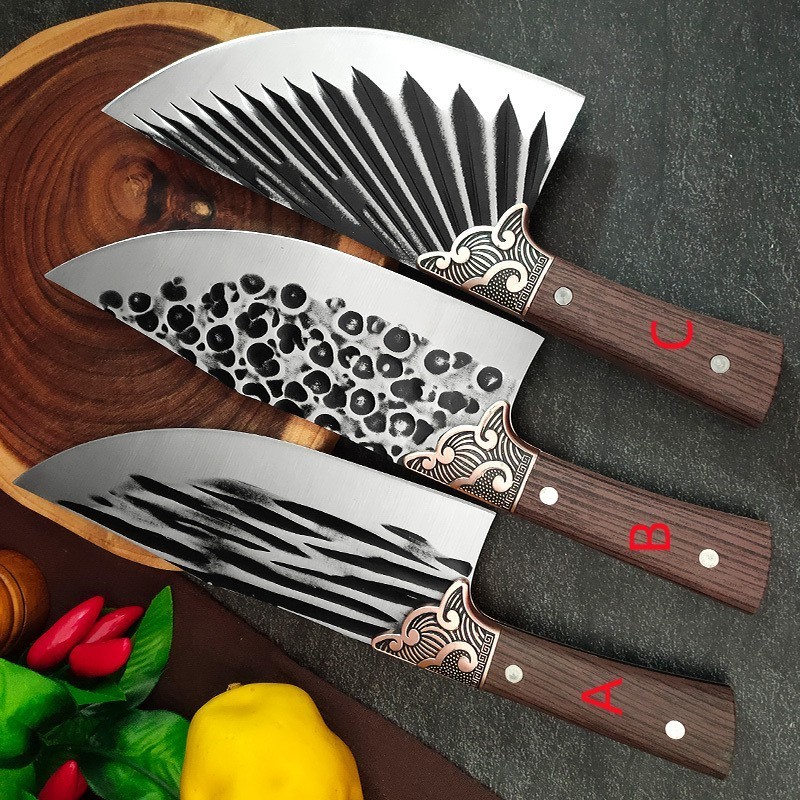 E75 มีดเชือดสัตว์ มีดหั่นเนื้อ มีดหั่นผัก มีดหั่น32.5ซม. - รูปที่ 6