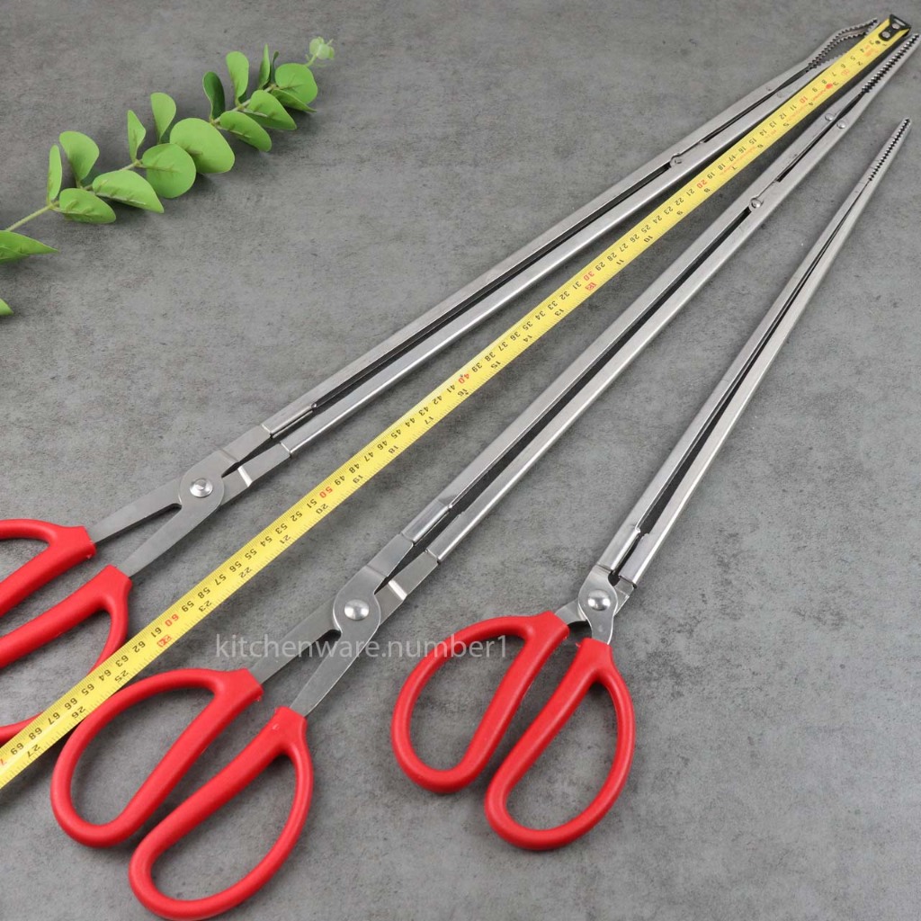 KITCHENWARE_NUMBER1กรรไกรคีบด้ามยาว กรรไกรคีบถ่าน หรือใช้คีบขยะตามท่อ