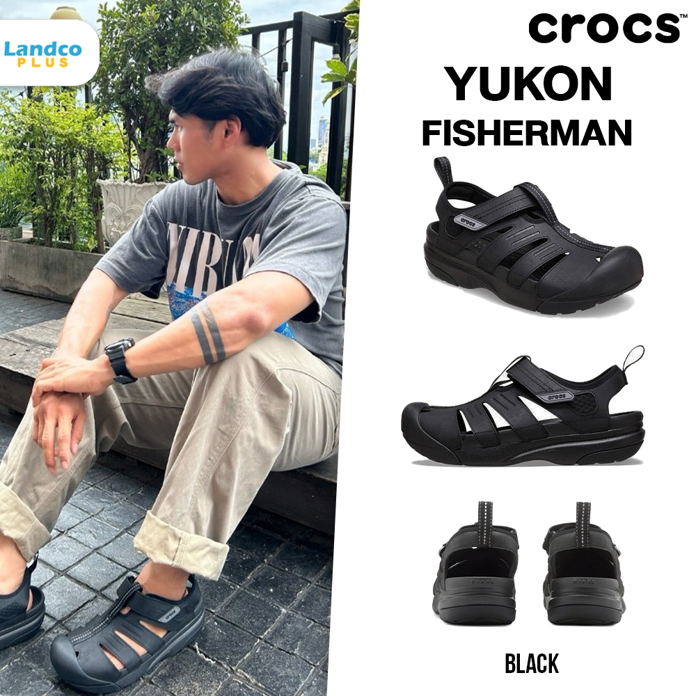 [ลด 200 บาท กรอกโค้ด LANDCR] Crocs รองเท้าแตะ รองเท้าลำลอง M Yukon Fisherman 209875-001 (3290)