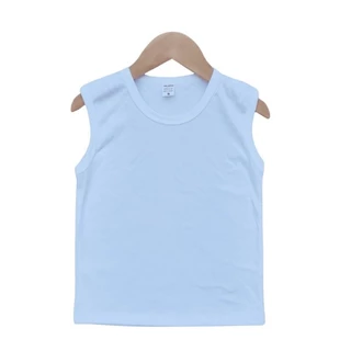 เสื้อแขนกุดเด็ก สีพื้น ผ้าคอตตอน 100%