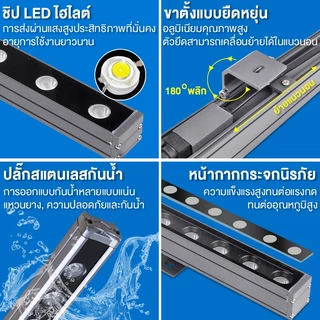 ไฟส่องย้อมตึกWall washer LED ไฟอาคาร Warm Light 3000K แสงอบอุ่น ไฟส่องตึก กำลังไฟสูง 18W 24W 36W AC220V กันน้ำ กันแดด