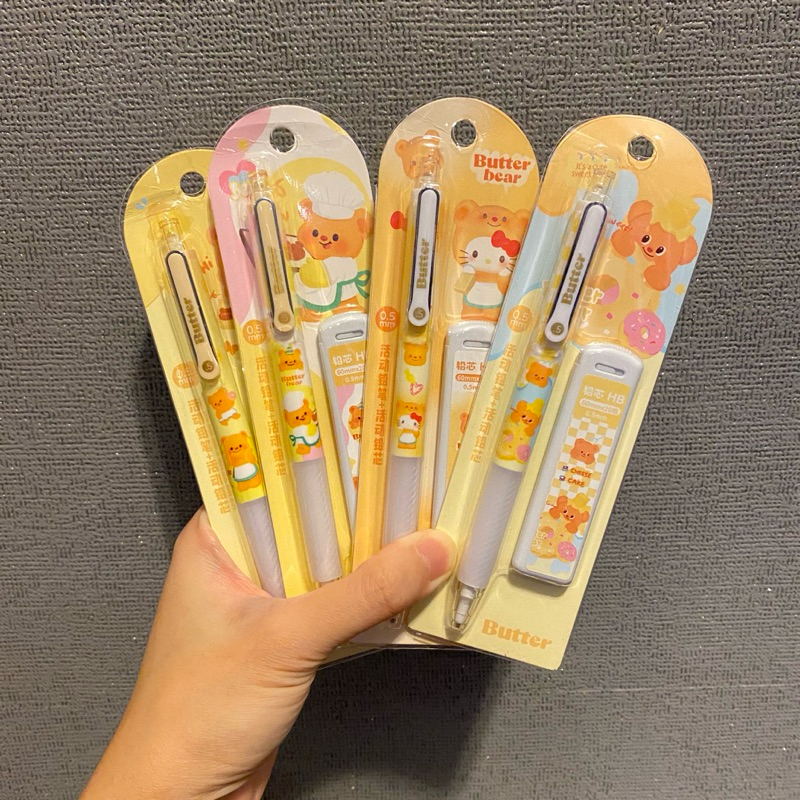 cutiepie-(พร้อมส่งค่า)ดินสอกดน้องหมีเนย พร้อมไส้ดินสอ HB 0.5mm