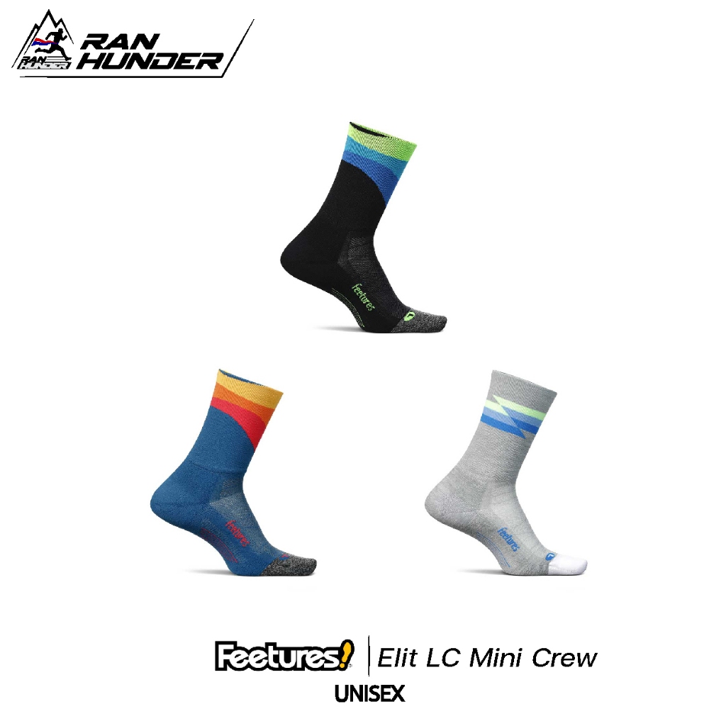 FEETURES - Elit LC Mini Crew [Unisex] ถุงเท้าวิ่ง ถุงเท้าออกกำลังกาย