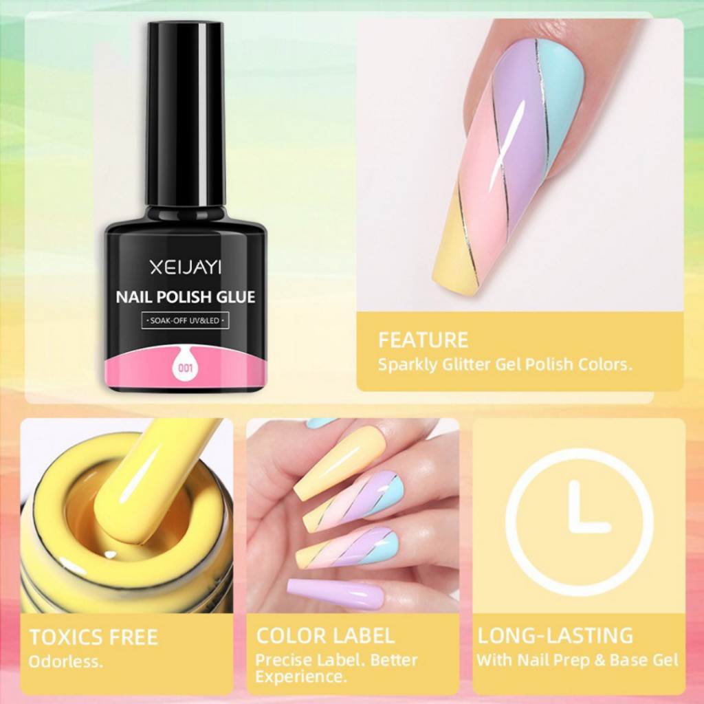 (สินค้าส่งจากไทย) SET สีเจล XEIJAYI ขวดดำ 8ml. โทนสีพาสเทล สีสวย น่ารัก เซ็ต 12สี
