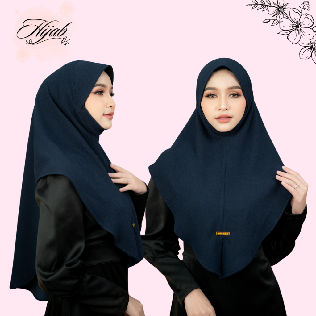 ผ้าคลุมฮิญาบทรงสวมสำเร็จ มีคาง ทรงหน้าสวย ผ้าไม่ร้อน ใส่สบาย โทนสีพื้น  HM25 รุสมีนีมุสลิม