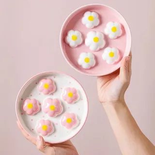 ชามกันกินมูมมาม ชะลอการกิน ลายดอกไม้ ชามเซรามิค แมว หมา สุนัข 16.3cm Bowl ฐานขายแยก