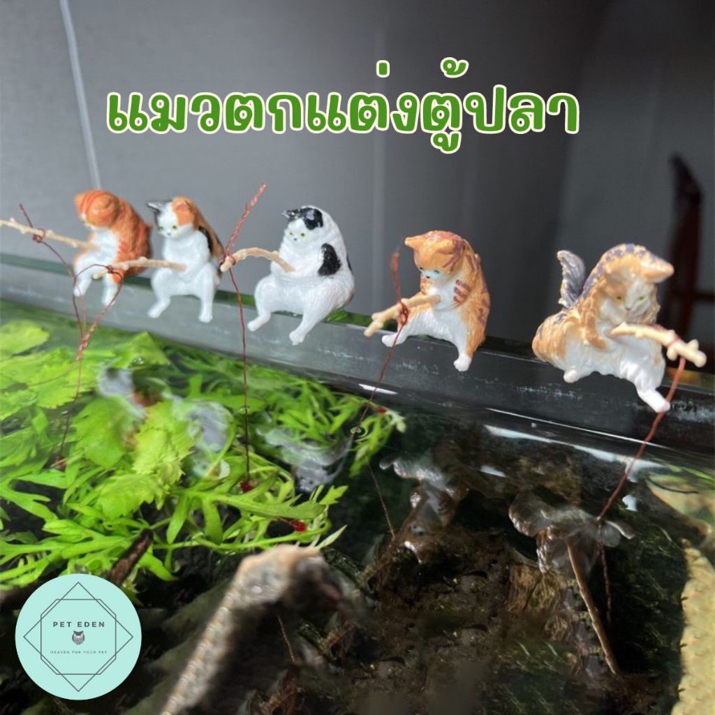 แมวตกปลาเกาะตู้ปลา แบบพลาสติก -2.5-3cm โหล อ่าง ปลา สัตว์น้ำ อุปกรณ์เสริม Fish