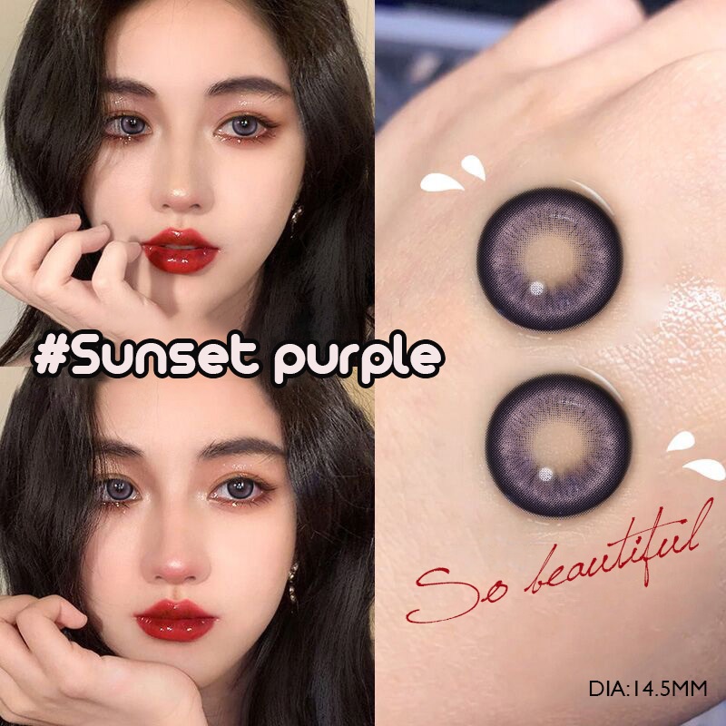Yilala（COD）คอนแทคเลนส์สีคู่ขนาดเส้นผ่านศูนย์กลาง 14.5MM ปริมาณน้ำ 40% สั้น 0.00 ถึง -4.50
