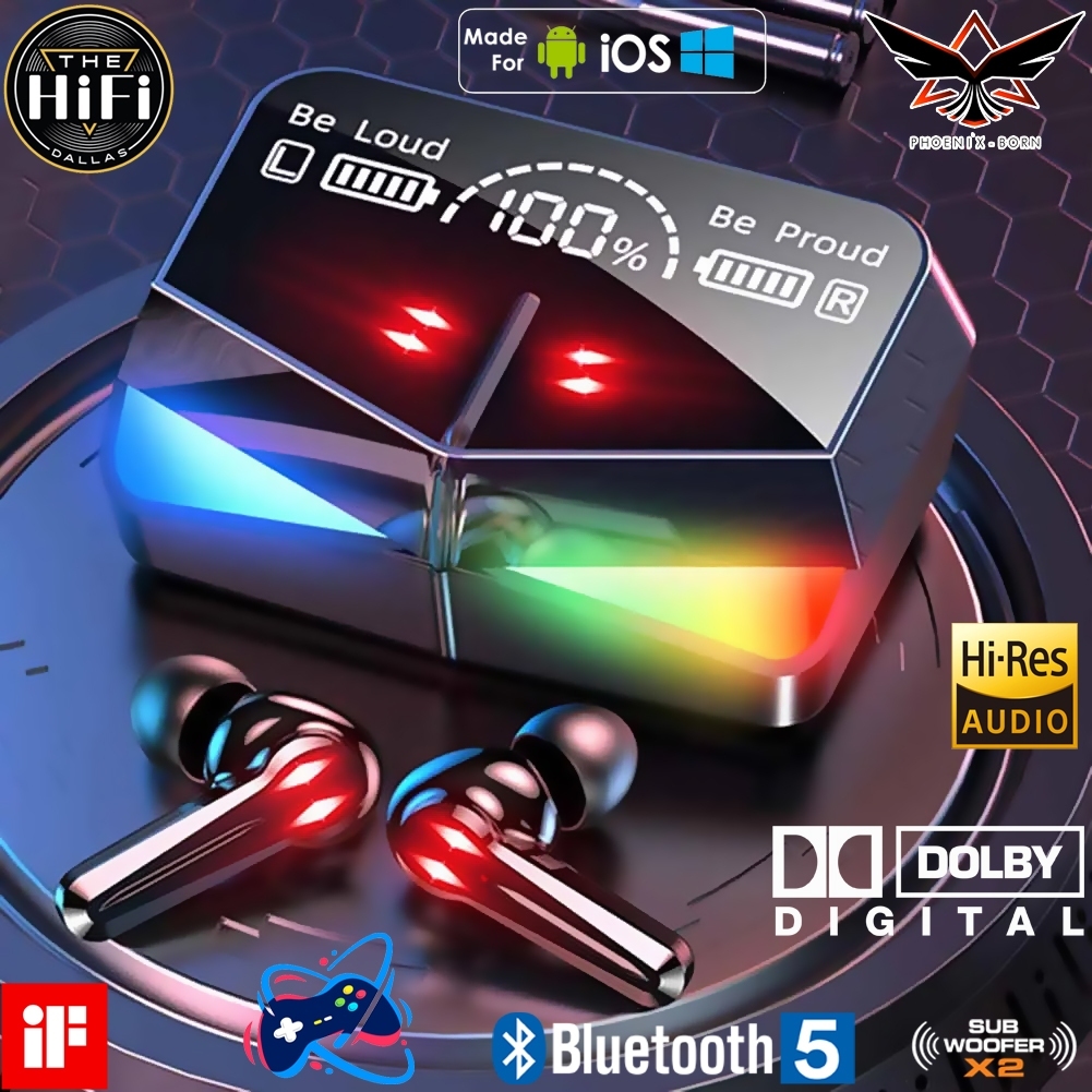 👍M28 TWS หูฟังบลูทูธไร้สาย หูฟังเล่นเกม ชุดหูฟังบลูทูธ แฮนด์ฟรี สําหรับโทรศัพท์มือถือTWS Wireless Bl