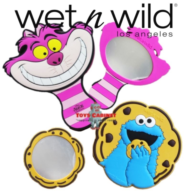 ●สินค้านอกแพค แท้ %● กระจกพกพา wet n wild แบรนด์ USA แมวเชสเชียร์ Cheshire cat กับคุกกี้ มอนสเตอร์ Cookie Monster