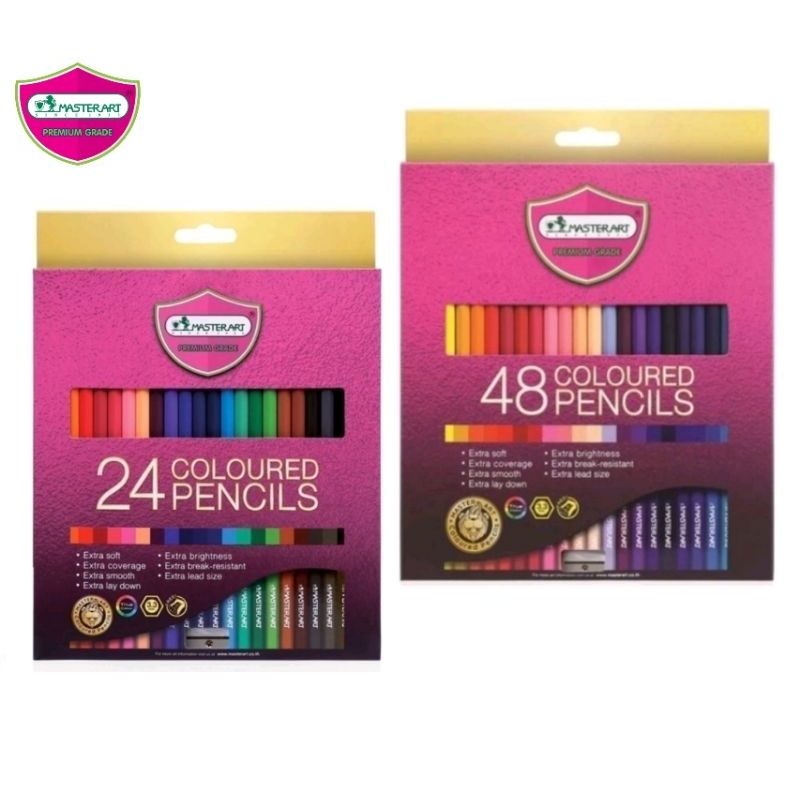 Master Art ดินสอสีไม้ยาว 24 สี, 48 สีมาสเตอร์อาร์ต Super Premium