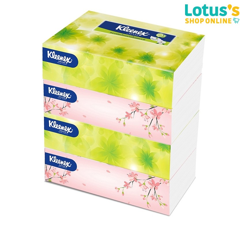 คลีเน็กซ์ กระดาษเช็ดหน้า 110 แผ่น (แพ็ค 4 ห่อ) KLEENEX NATURAL SOFT BOX 110S PACK 4