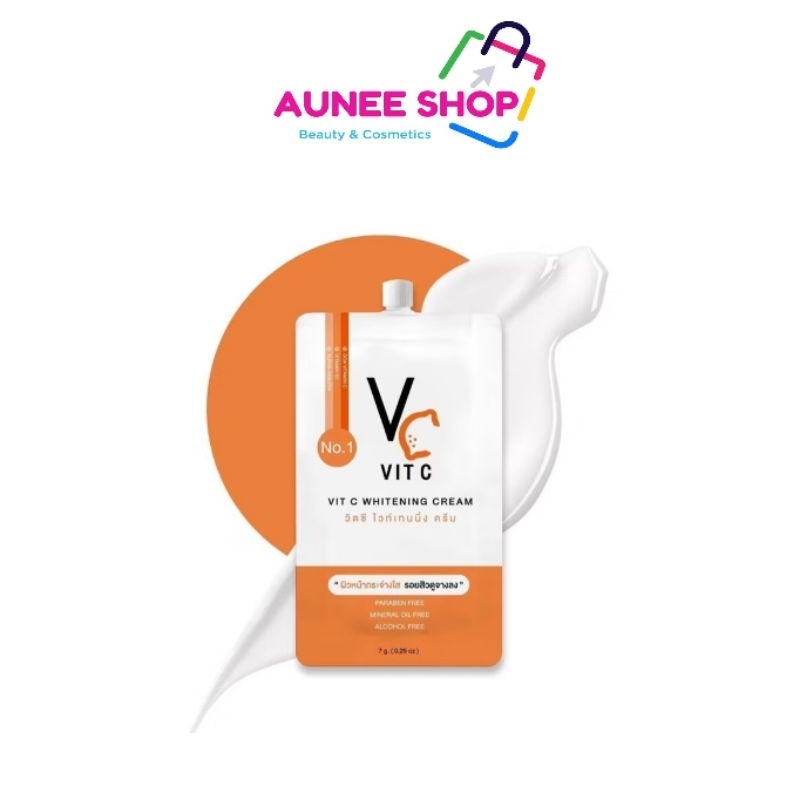 ส่งฟรี/มีไลฟ์ ลด50% 1ซอง วิตซี น้องฉัตร ครีมวิตซี ซอง 7 กร้ม VC VIT C WHITENING CREAM
