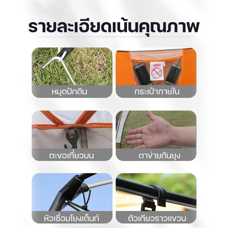 เต้นท์ครอบครัว เต็นท์ขนาดใหญ่ เต้นท์แคมป์ปิ้ง เต็นท์สนาม เต็นท์กันน้ำ 2ห้องนอน2โถง จุได้ 8-12 คน - รูปที่ 4